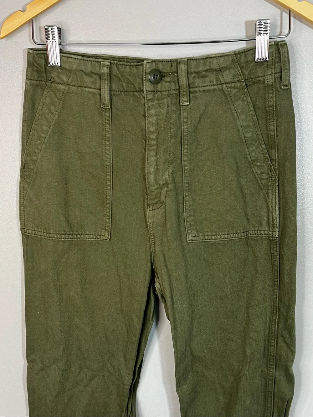 Aritzia Denim Forum Olive Green Cotton 90’s Utility High Rise Loose Jean 26 - Picture 2 of 15